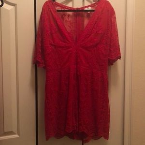 Never worn Red Laced Romper